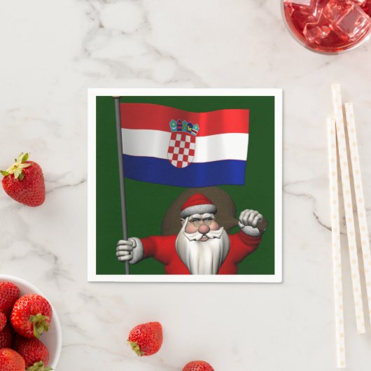 Serviette En Papier Le Père Noël visite la Croatie (En situation)