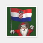 Serviette En Papier Le Père Noël visite la Croatie (Devant)