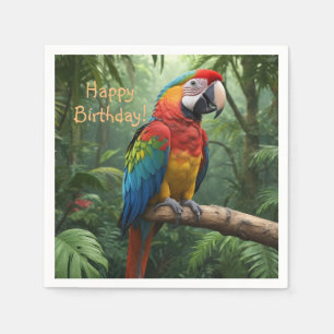 Serviette En Papier Le perroquet de Macaw dans la jungle