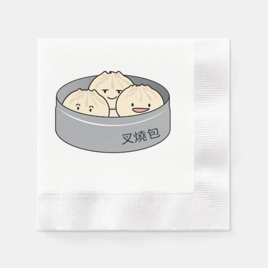 Serviette En Papier Le petit déjeuner chinois de dim sum de petit pain (Devant)