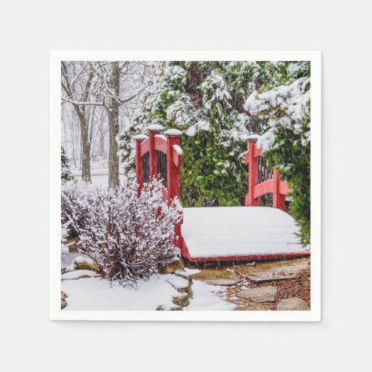 Serviette En Papier Le petit pont rouge (Devant)