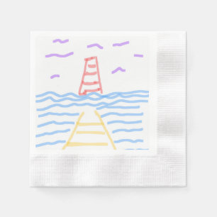 Serviette En Papier Le phare rouge et la Napkin en papier jaune