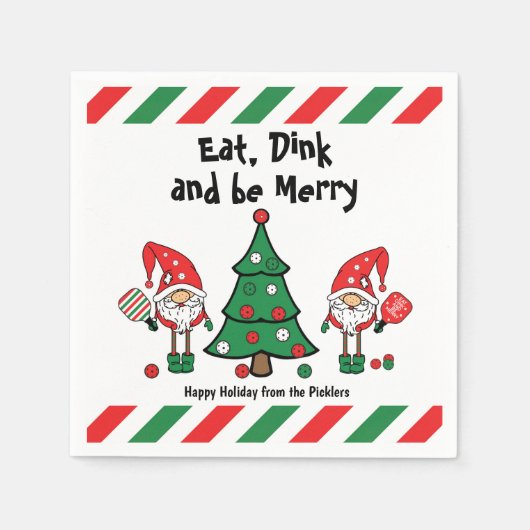 Serviette En Papier Le pickball de Noël (Devant)