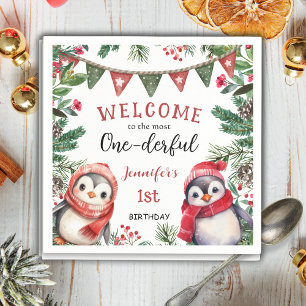 Serviette En Papier Le plus MERveilleux Anniversaire de 1 an de Noël