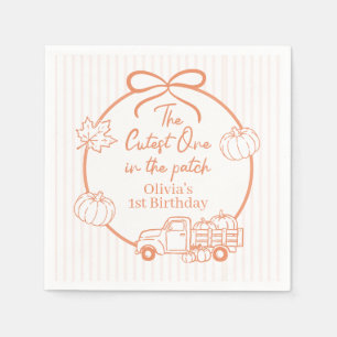 Serviette En Papier Le plus mignon dans le patch de citrouille 1er ann