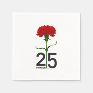 Serviette En Papier Le Portugal et l'oeillet rouge
