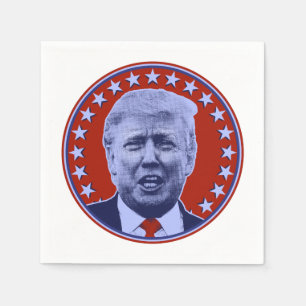 Serviette En Papier Le Président Donald Trump en rouge