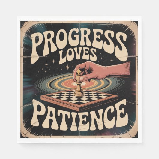 Serviette En Papier Le progrès aime la patience (Devant)