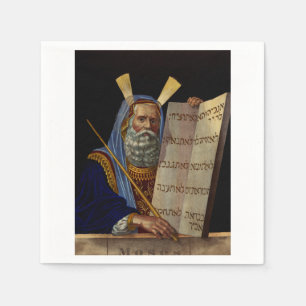 Serviette En Papier Le prophète Moïse avec les tablettes de la loi