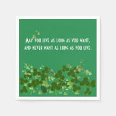 Serviette En Papier Le Proverbe Irlandais Sur Vert Avec Shamrock (Devant)