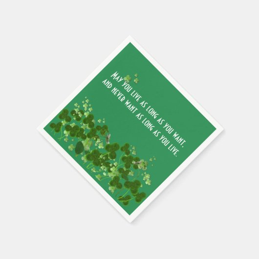 Serviette En Papier Le Proverbe Irlandais Sur Vert Avec Shamrock (Coin)