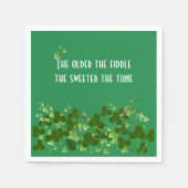 Serviette En Papier Le Proverbe Irlandais Sur Vert Avec Shamrock (Devant)