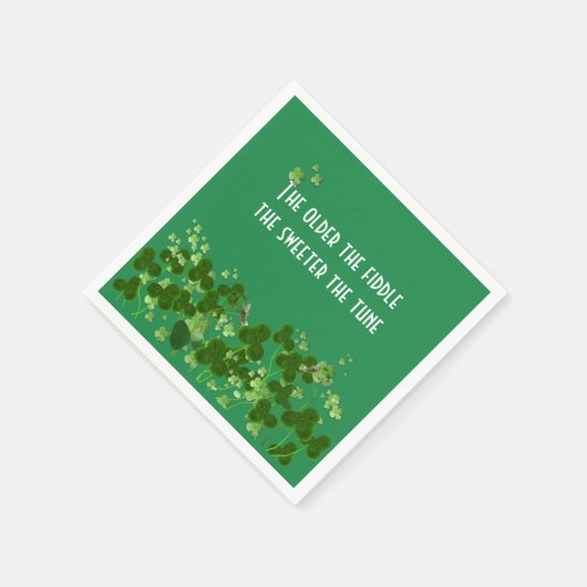 Serviette En Papier Le Proverbe Irlandais Sur Vert Avec Shamrock (Coin)