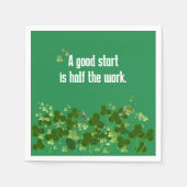 Serviette En Papier Le Proverbe Irlandais Sur Vert Avec Shamrock (Devant)