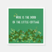 Serviette En Papier Le Proverbe Irlandais Sur Vert Avec Shamrock (Devant)