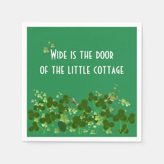 Serviette En Papier Le Proverbe Irlandais Sur Vert Avec Shamrock (Devant)