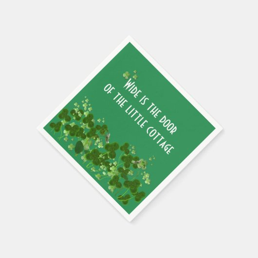 Serviette En Papier Le Proverbe Irlandais Sur Vert Avec Shamrock (Coin)
