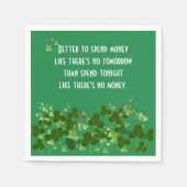 Serviette En Papier Le Proverbe Irlandais Sur Vert Avec Shamrock (Devant)