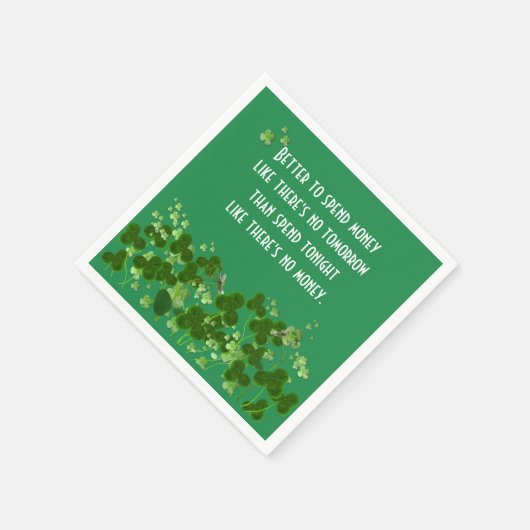Serviette En Papier Le Proverbe Irlandais Sur Vert Avec Shamrock (Coin)