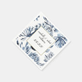 Serviette En Papier Le récif bleu | Mariage nautique personnalisé (Coin)