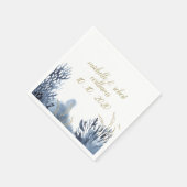 Serviette En Papier Le récif bleu | Mariage nautique personnalisé (Coin)