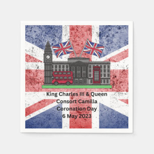 Serviette En Papier Le roi Charles et la reine Consort de la Camilla C