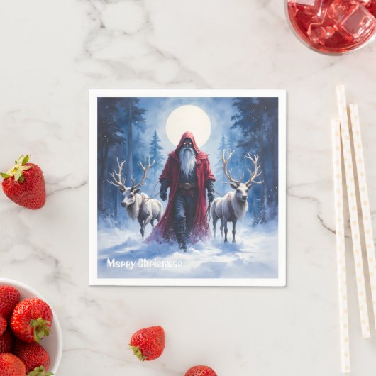 Serviette En Papier Le Roi de l'Hiver Arrive. (En situation)