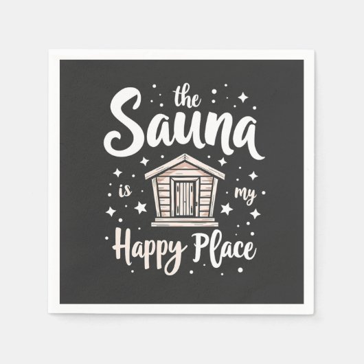 Serviette En Papier Le sauna est mon endroit heureux (Devant)