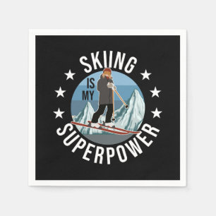 Serviette En Papier Le Ski Est Ma Superpuissance