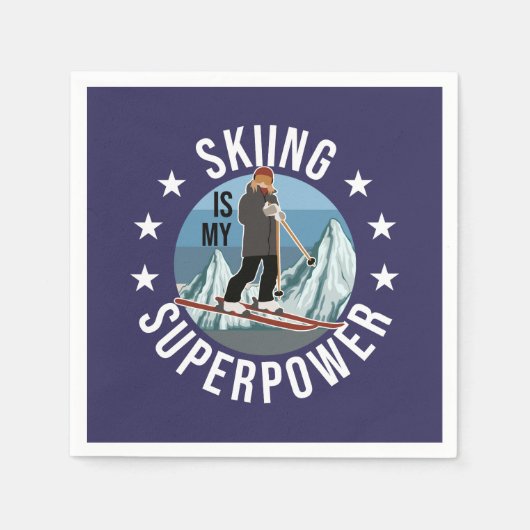 Serviette En Papier Le Ski Est Ma Superpuissance (Devant)