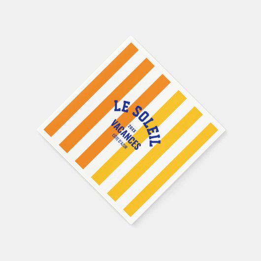 Serviette En Papier Le Soleil Vacances Côte d'Azur Cabana Stripe (Coin)