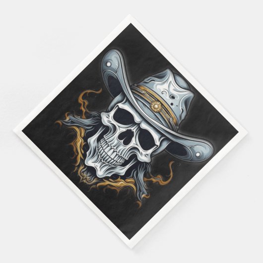 Serviette En Papier Le squelette cowboy (Coin)