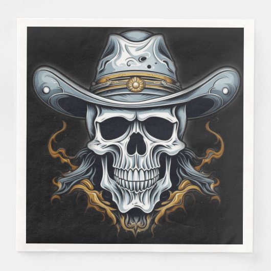 Serviette En Papier Le squelette cowboy (Devant)