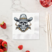 Serviette En Papier Le squelette cowboy (En situation)