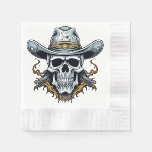 Serviette En Papier Le squelette cowboy