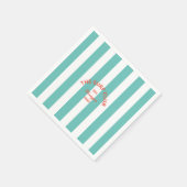 Serviette En Papier Le Surf Club Red Crest Turquoise Cabana Stripe (Coin)