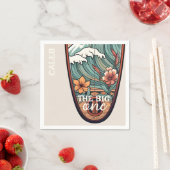 Serviette En Papier Le Surf Hawaiien Big One Premier Anniversaire (En situation)