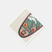 Serviette En Papier Le Surf Hawaiien Big One Premier Anniversaire (Coin)