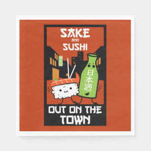 Serviette En Papier Le Sushi Et Le Sake