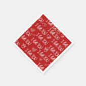 Serviette En Papier Le thème de Valentine Rouge Blanc Je t'aime Motif (Coin)