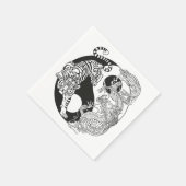 Serviette En Papier Le tigre blanc contre le dragon vert dans le Yin y (Coin)