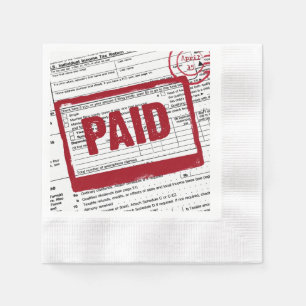 Serviette En Papier le timbre rouge payé se connectent la forme