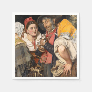 Serviette En Papier Le trésor du vieil homme (Le chat) (par Karl Gusso