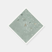 Serviette En Papier Le troupeau d'oiseaux dans l'aquarelle de neige (Coin)