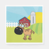 Serviette En Papier Le Veau De Cartographie Sur Une Ferme (Devant)