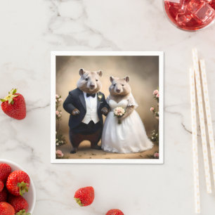 Serviette En Papier "Le véritable amour aux antipodes : des wombats se