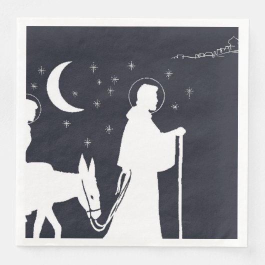 Serviette En Papier Le Voyage À Bethléem (Devant)