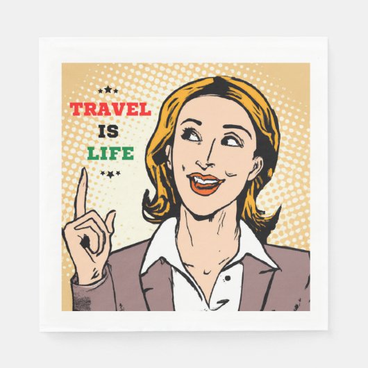 Serviette En Papier Le voyage est papier à vie Napkin (Devant)