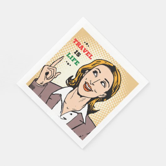 Serviette En Papier Le voyage est papier à vie Napkin (Coin)
