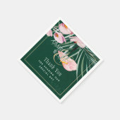 Serviette En Papier LeahG Mariage botanique vert tropical (Coin)